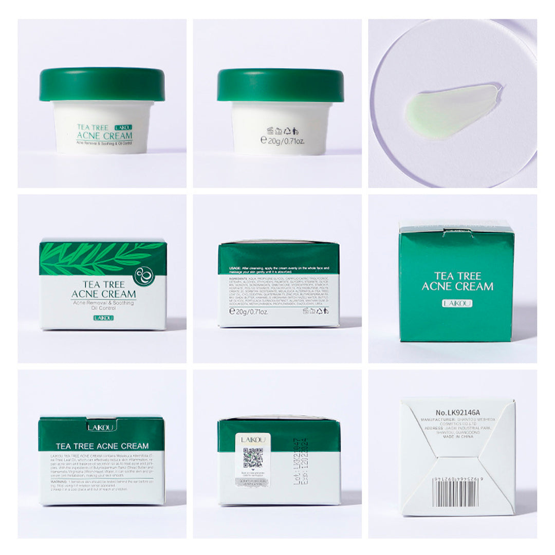 Tea Tree Acne Cream for Clearer Skin, Natural Oil Control & Spot Treatment