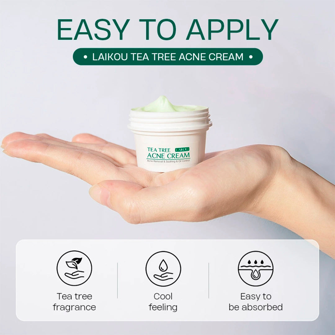 Tea Tree Acne Cream for Clearer Skin, Natural Oil Control & Spot Treatment