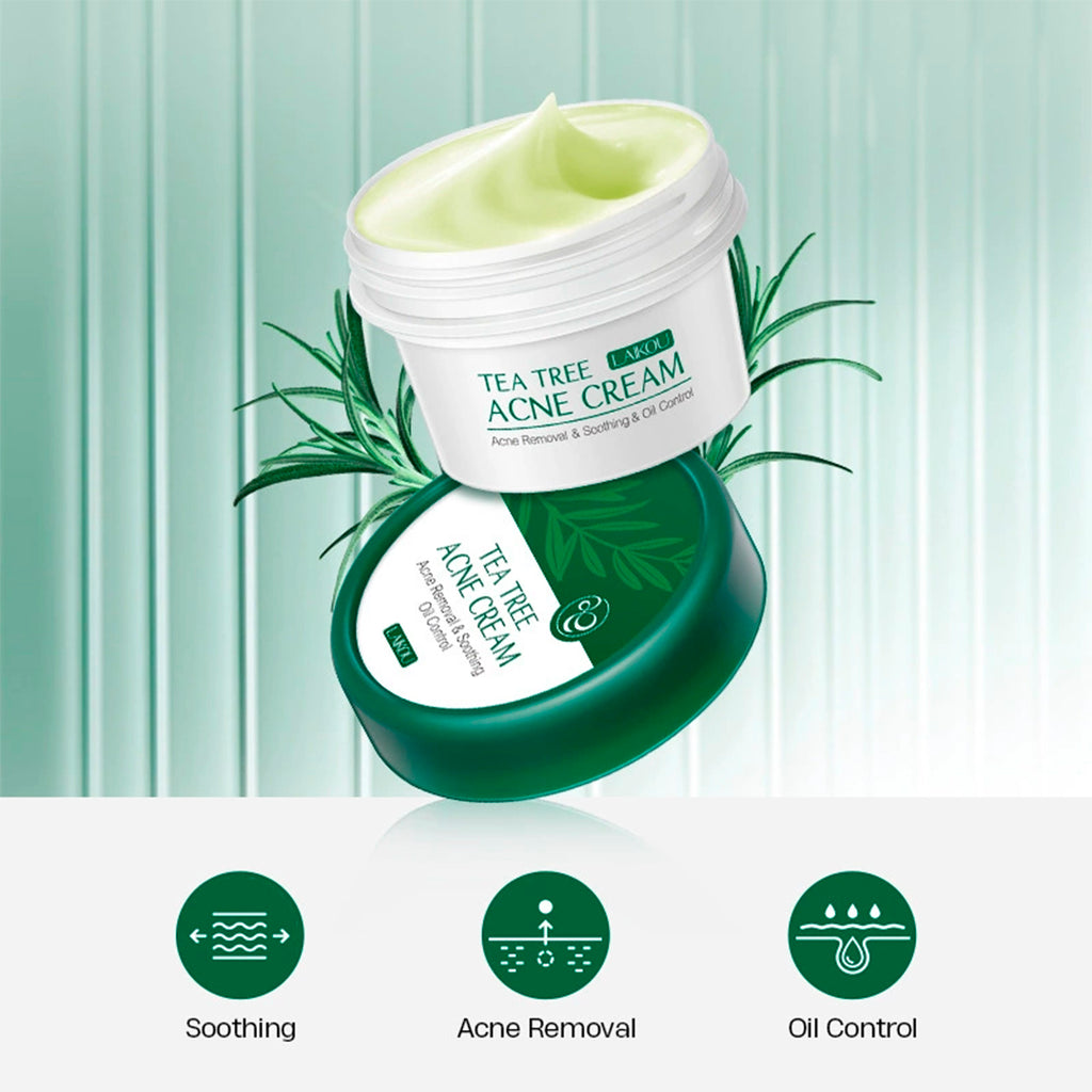 Tea Tree Acne Cream for Clearer Skin, Natural Oil Control & Spot Treatment