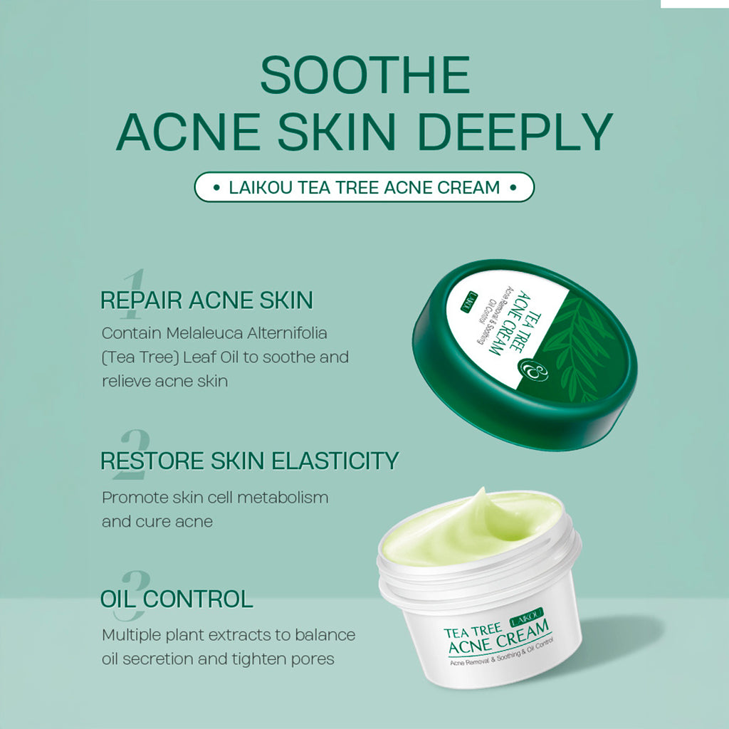 Tea Tree Acne Cream for Clearer Skin, Natural Oil Control & Spot Treatment