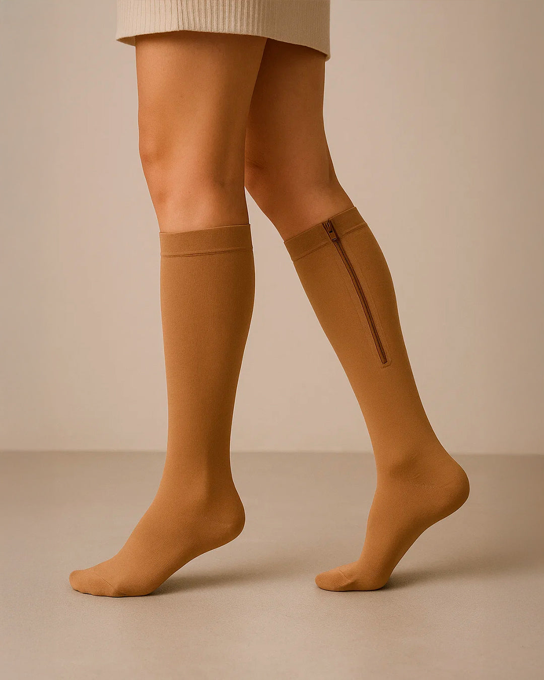 Contour Zip Compression Stocking with Zipper