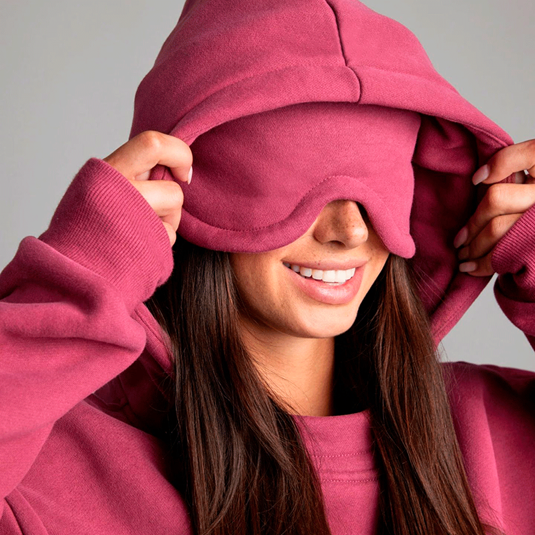 Travel & Lounge Set with Built-in Eye Mask and Utility Sleeve Pocket