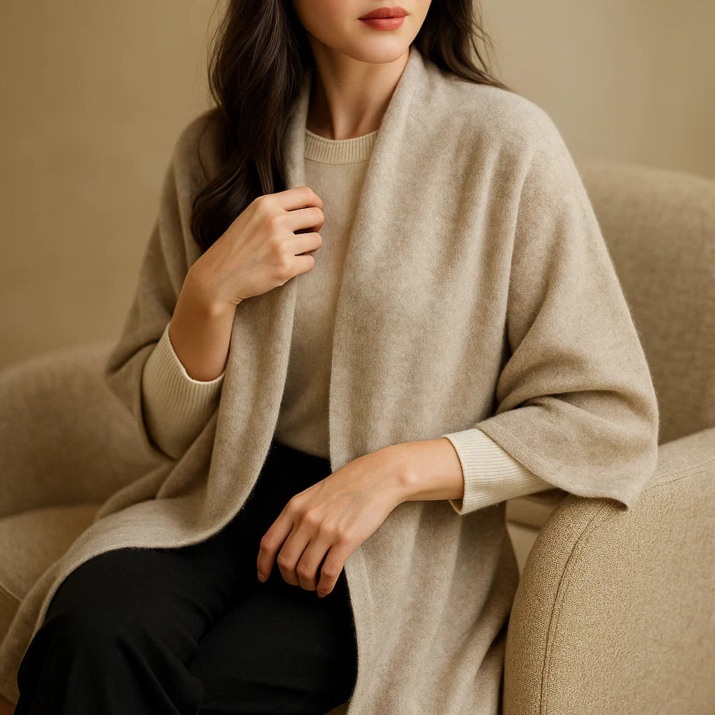 Pure Wool Draped Cardigan 100% Australian Wool