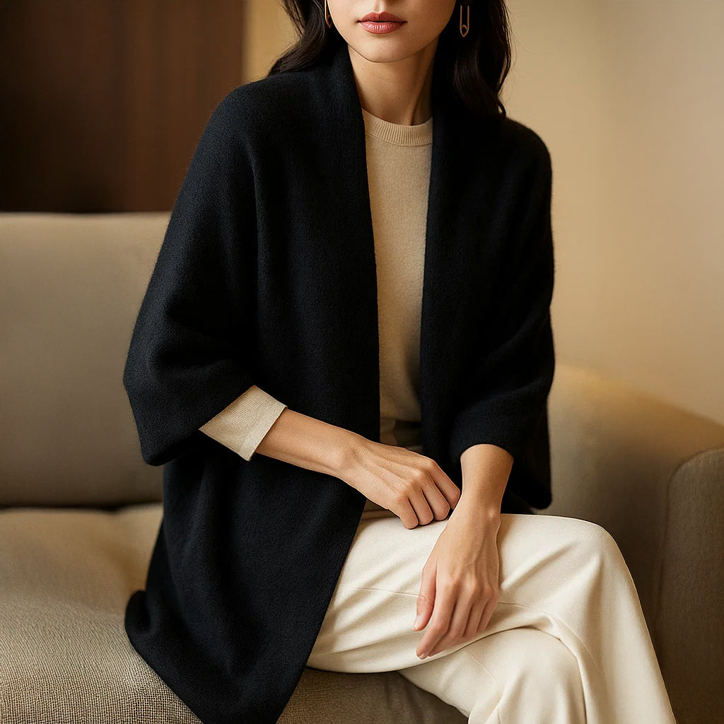 Pure Wool Draped Cardigan 100% Australian Wool