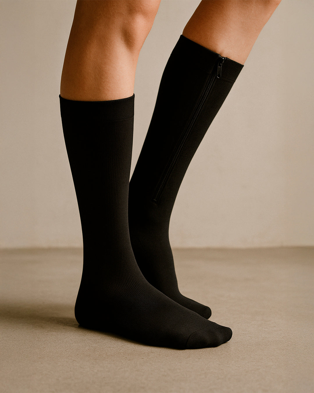 Contour Zip Compression Stocking with Zipper